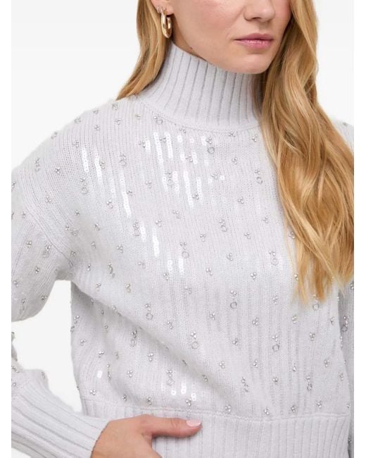 Patrizia Pepe White Pullover mit Pailletten
