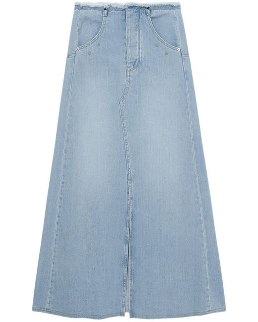 SJYP Blue A-line Denim Long Skirt
