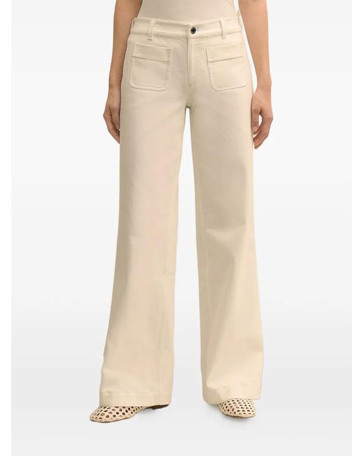 Brooks Brothers Natural Patch-Pockets Flared Jeans