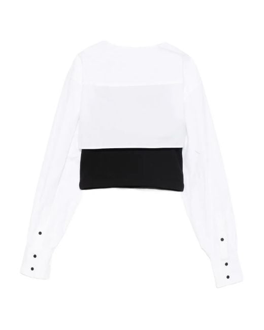 Karl Lagerfeld Black Colour-Block Cotton Shirt