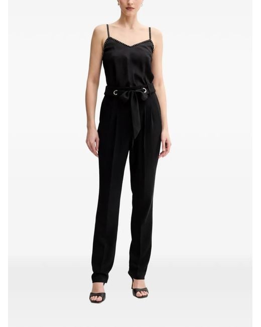Morgan Black Bow-Detail Trousers