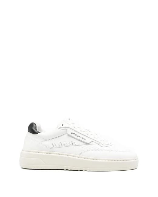 COPENHAGEN White Round-Toe Sneakers for men