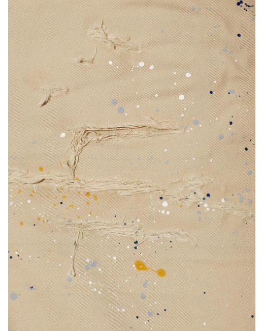 DSquared² Natural Paint-Splatter Distressed Trousers for men