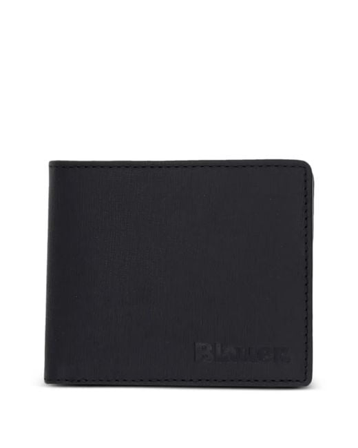 Blauer Black Leather Bi-Fold Wallet for men