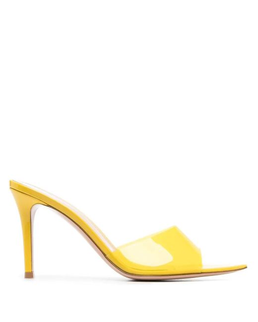 Gianvito Rossi Yellow Elle Transparent-Strap Sandals