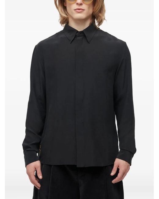 Osklen Zijden Overhemd Met Geborduurde Roos in het Black voor heren