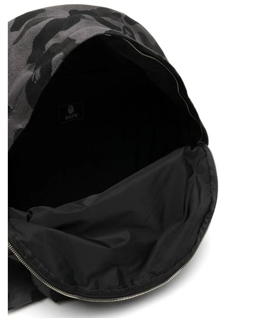 A Bathing Ape Black Abc Camo Print Backpack for men