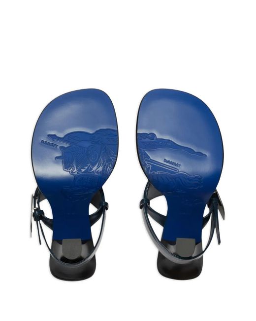 Burberry Black Leather Bay Sandals