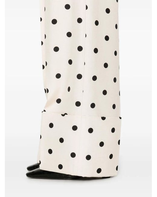 Valentino Garavani White Polka-Dot Trousers