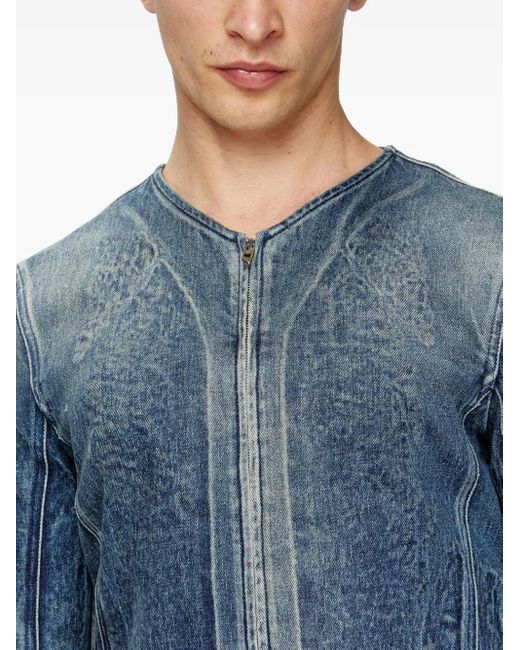 Giacca Con Orlo Curvo E Scollo A V di DIESEL in Blue da Uomo