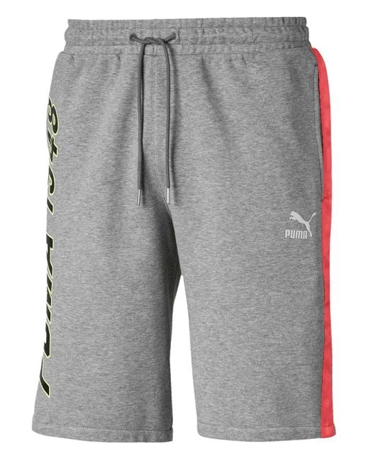 PUMA Gray Drawstring Track Shorts for men