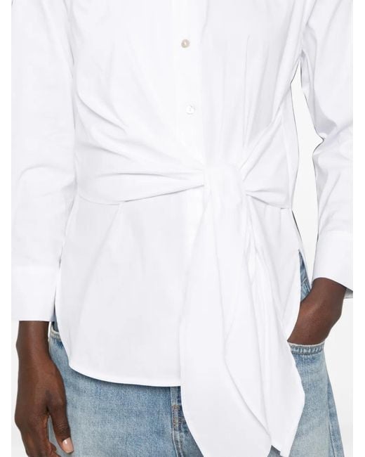 iBlues White Tie-Waist Button-Down Shirt