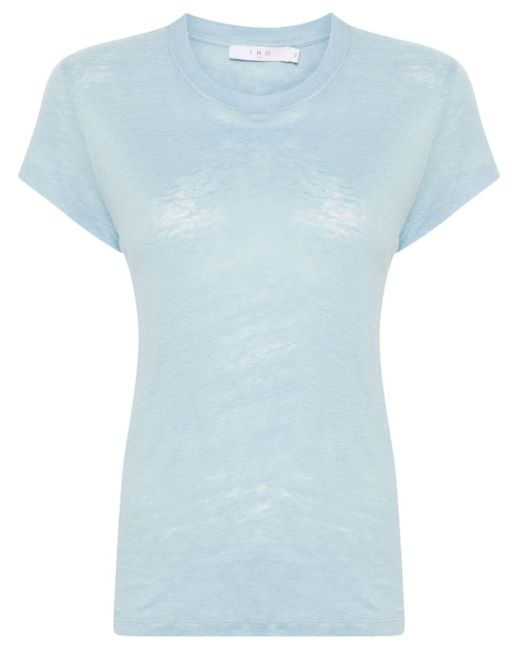 IRO Blue Third Short-sleeve Linen T-shirt