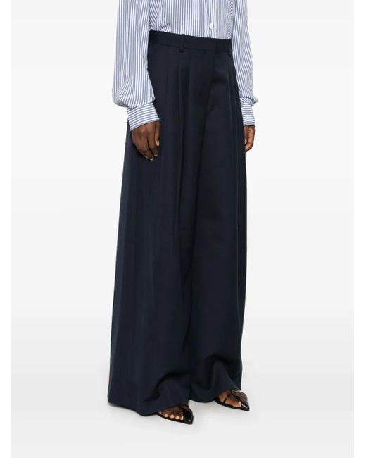 Theory Blue Tapered High-Waisted Trousers