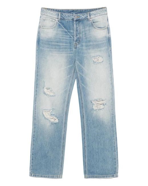 Cole Buxton Blue Ripped Jeans for men