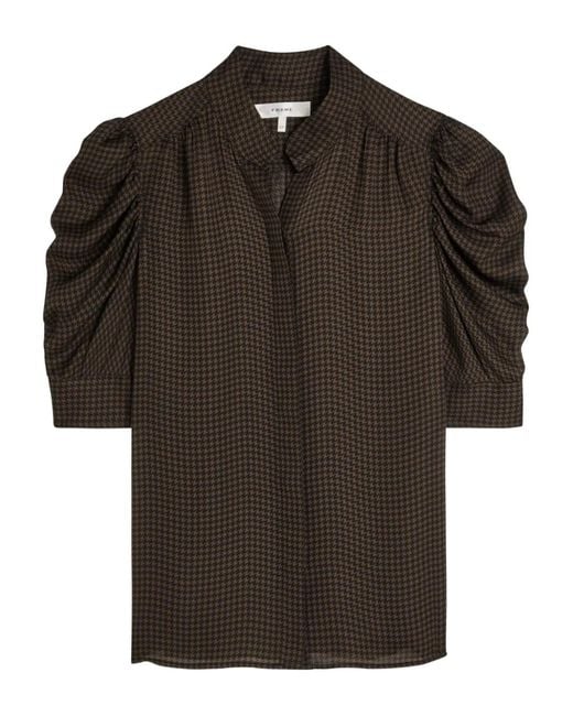 FRAME Black Houndstooth-Pattern Shirt