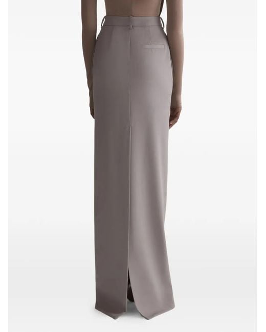 Mugler Gray Split Maxi Skirt
