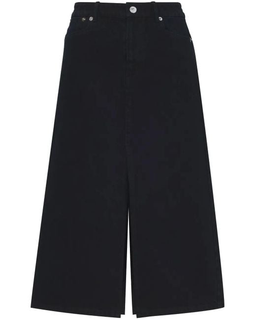 Proenza Schouler Blue Sloan Washed-Denim Mid Skirt