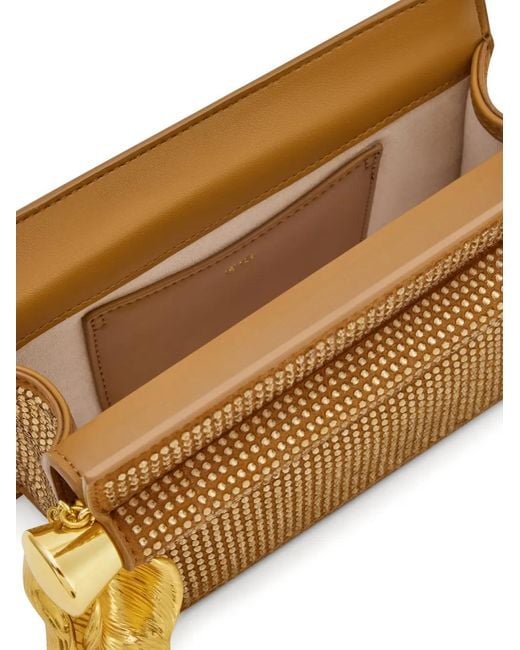 JW PEI Natural Holly Crystal-Embellished Pendant Clutch Bag