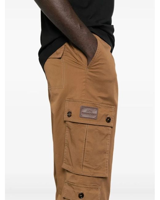 Dolce & Gabbana Cargohose Mit Logo-Patch in Brown für Herren