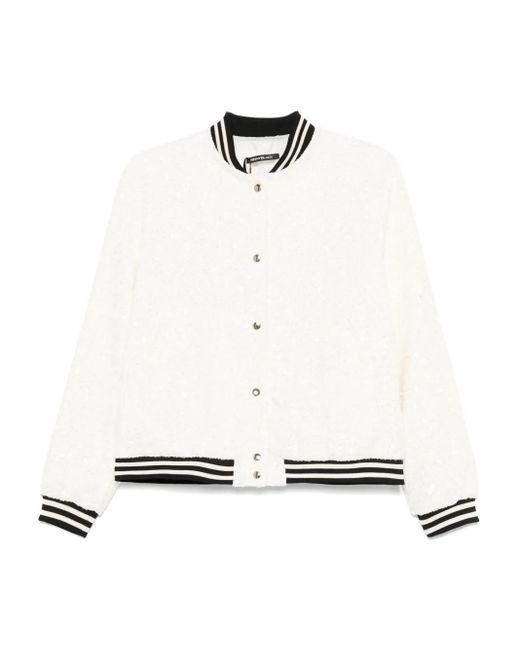 Pennyblack White Sequin-Embellished Bomber Jacket