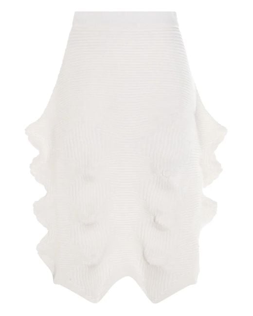 Issey Miyake White Linkage Midi Skirt