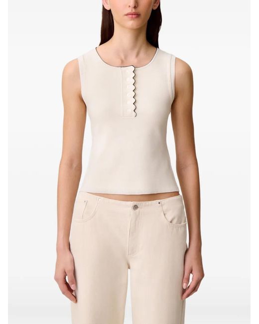 Claudie Pierlot White Round Neck Knitted Top