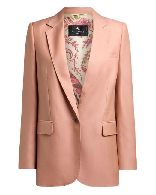 Etro Pink Single-Breasted Blazer