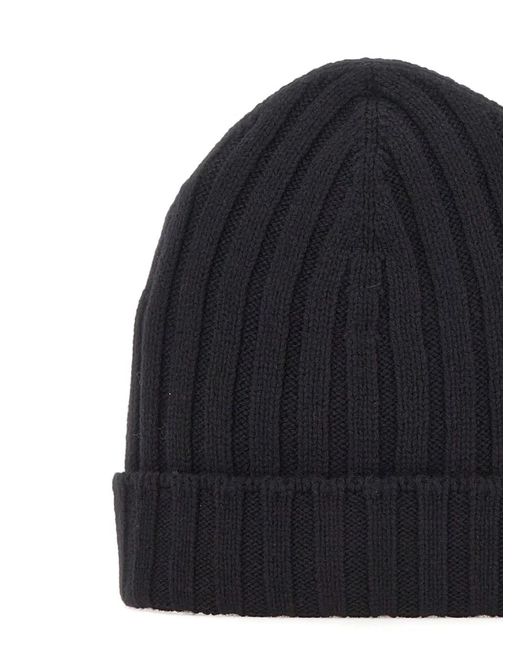 Gran Sasso Blue Ribbed Beanie Hat for men