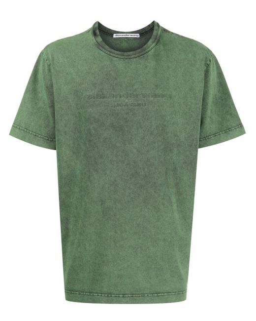 Camiseta con logo en relieve Alexander Wang de color Green