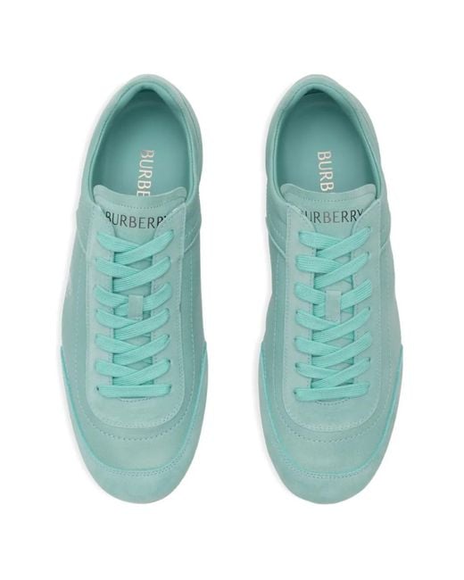 Burberry Green Baskets Knight Runner En Cuir