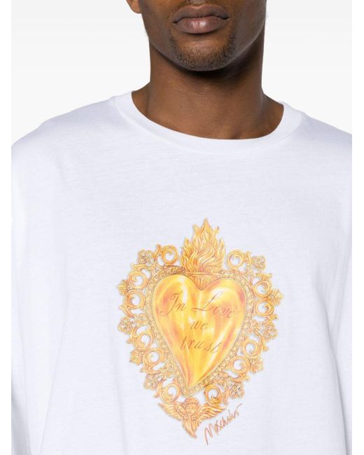 Moschino T-Shirt mit grafischem Print in White für Herren