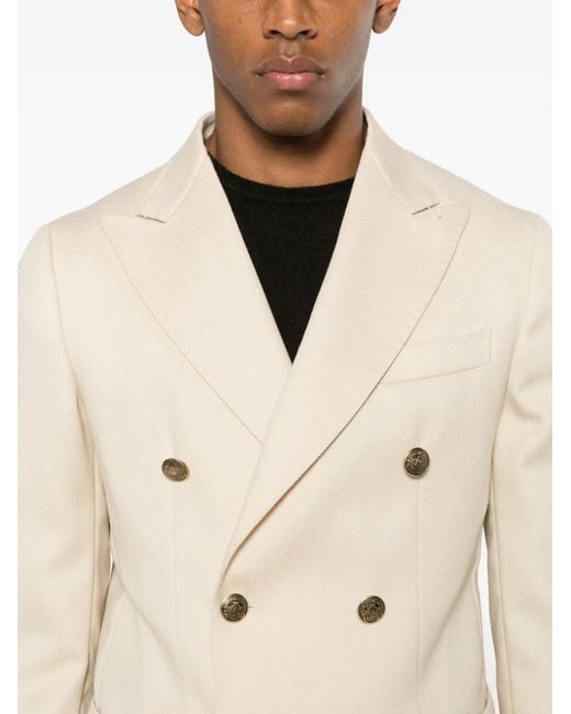 Santaniello Natural Double-Breasted Pocket Jacket for men
