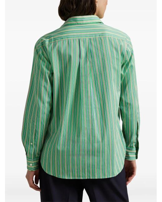 Polo Ralph Lauren Green Striped Button-Up Shirt