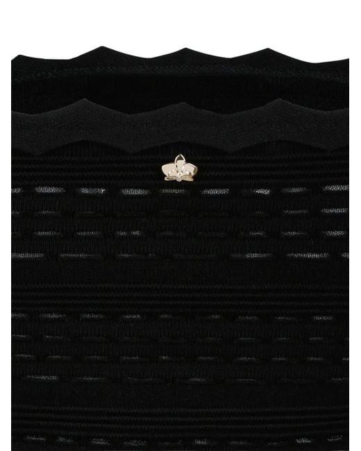 Genny Black Scalloped Knitted Top