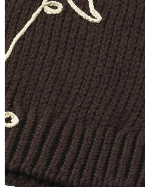 NN07 Black Flower-Embroidered Button Cardigan for men