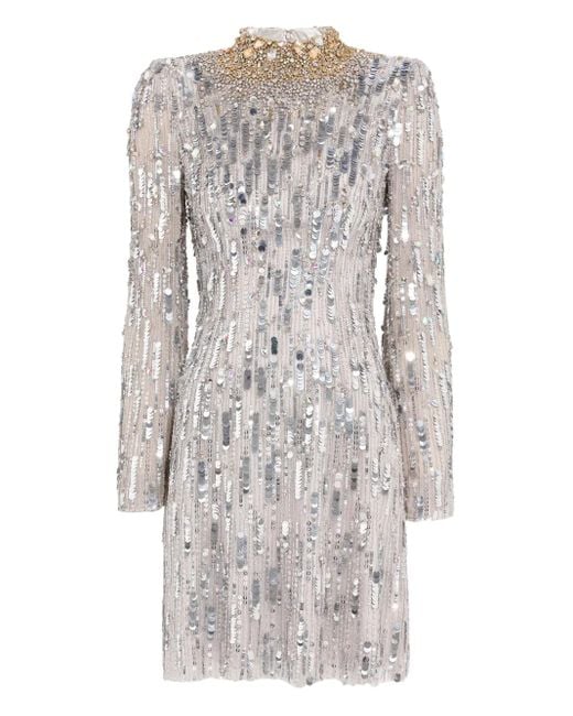 Jenny Packham Gray Passion Minikleid mit Pailletten