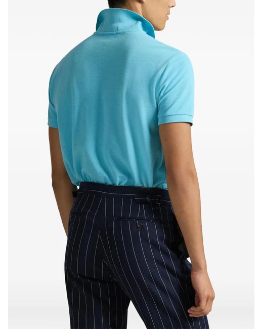 Polo Ralph Lauren Blue Slim Fit Cotton Pique Polo Shirt for men