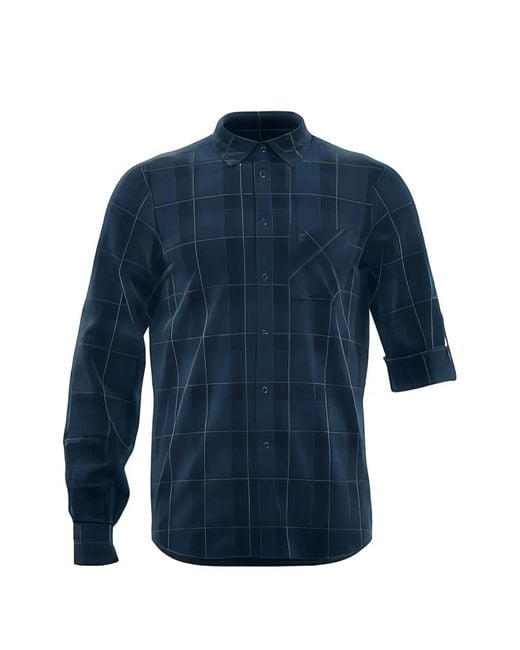 REDELK Blue Check-Print Long-Sleeve Shirt for men