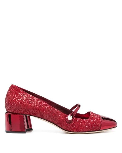 Zapatos Elisa con tacón de 45 mm Jimmy Choo de color Red