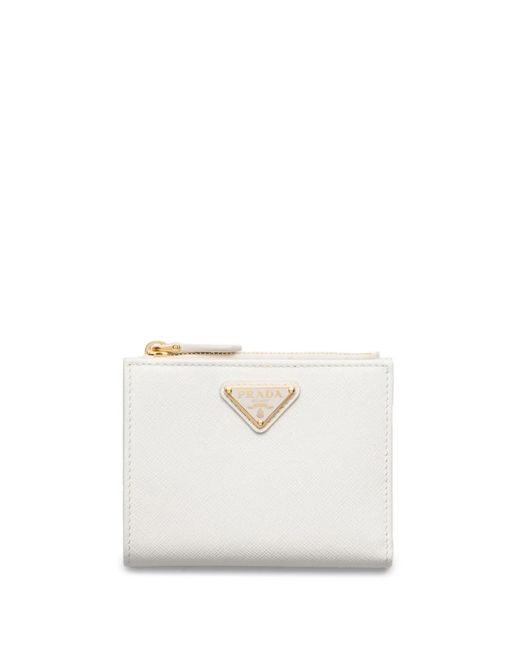 Prada White Small Saffiano Wallet