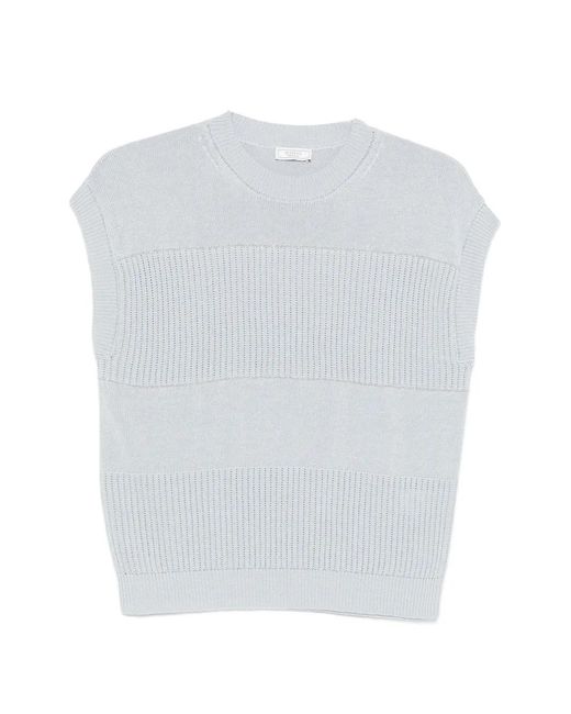 Peserico White Ribbed Vest