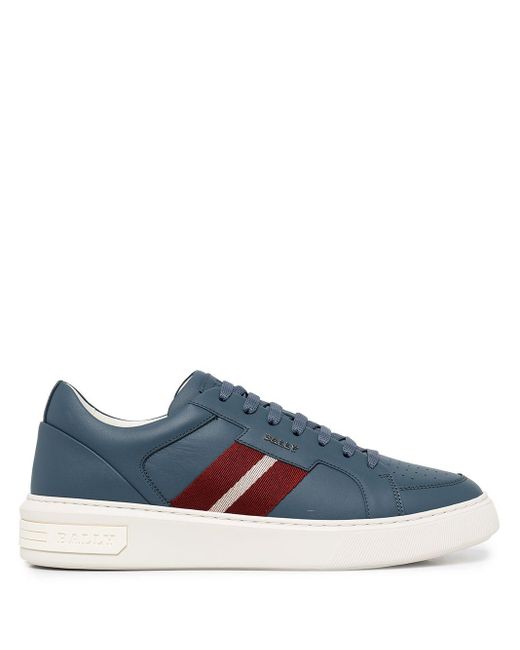 Bally Leather Moony Panneled Sneakers in Blue for Men | Lyst