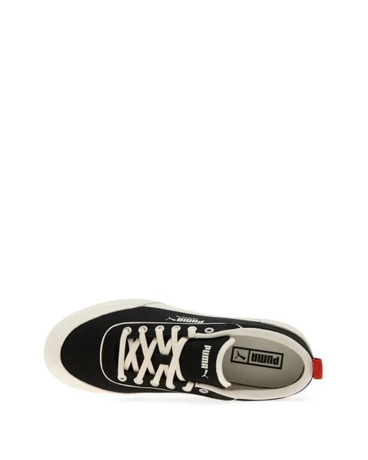 PUMA Black Logo-Print Lace-Up Sneakers