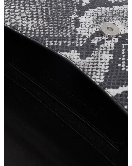 Karl Lagerfeld Metallic Snake-Effect Logo-Plaque Cross Body Bag