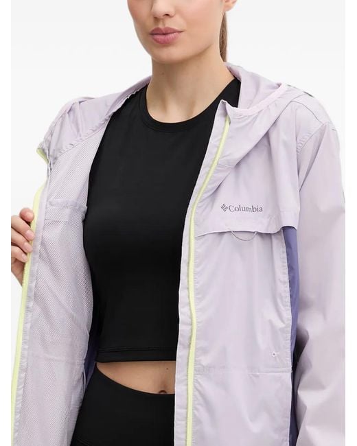 Columbia Purple Crested Canyon Logo-Print Hooded Jacket