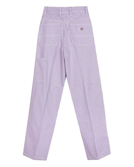 Dickies Purple Striped-Pattern Trousers
