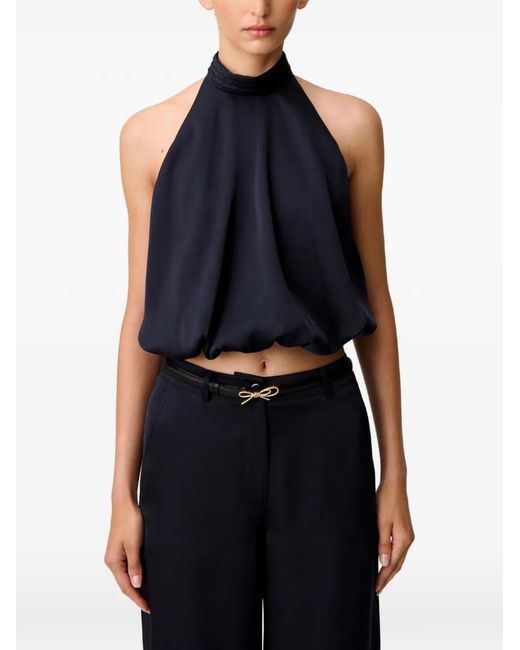 Claudie Pierlot Blue Open-Back Halter Top