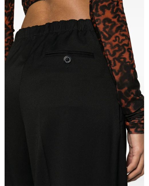 Acne Black Wide-Leg Tailored Trousers