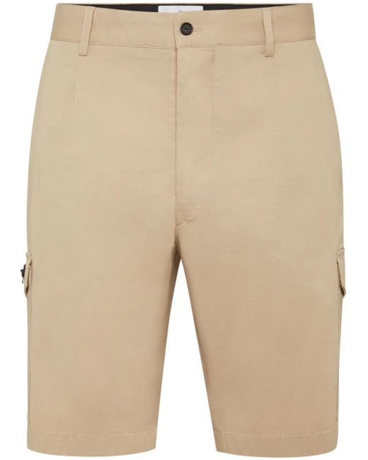 Philipp Plein Natural Logo-Plaque Cargo Shorts for men